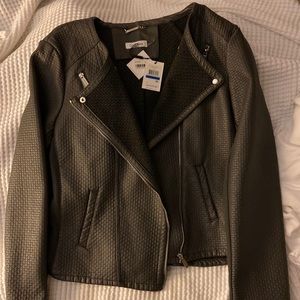 Calvin Klein faux leather Moto jacket.